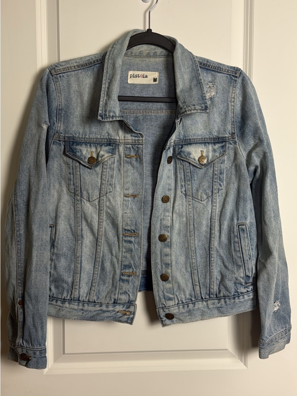 pistola Light Blue Distressed Jean Jacket